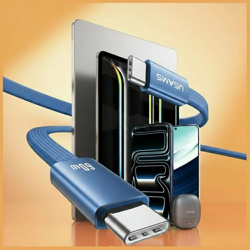 USAMS U96 60W USB-C / USB-C Cable 1.2m Blue