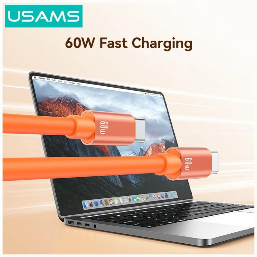 USAMS U97 60W USB-C / USB-C handstrap 30cm orange