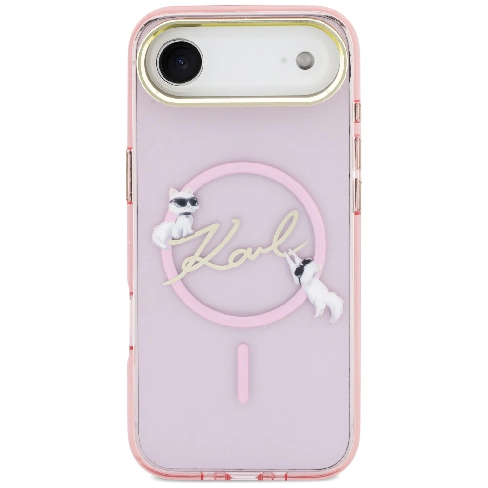 Kryt Karl Lagerfeld IML Choupettes Karl Script Logo MagSafe Apple iPhone Air pink
