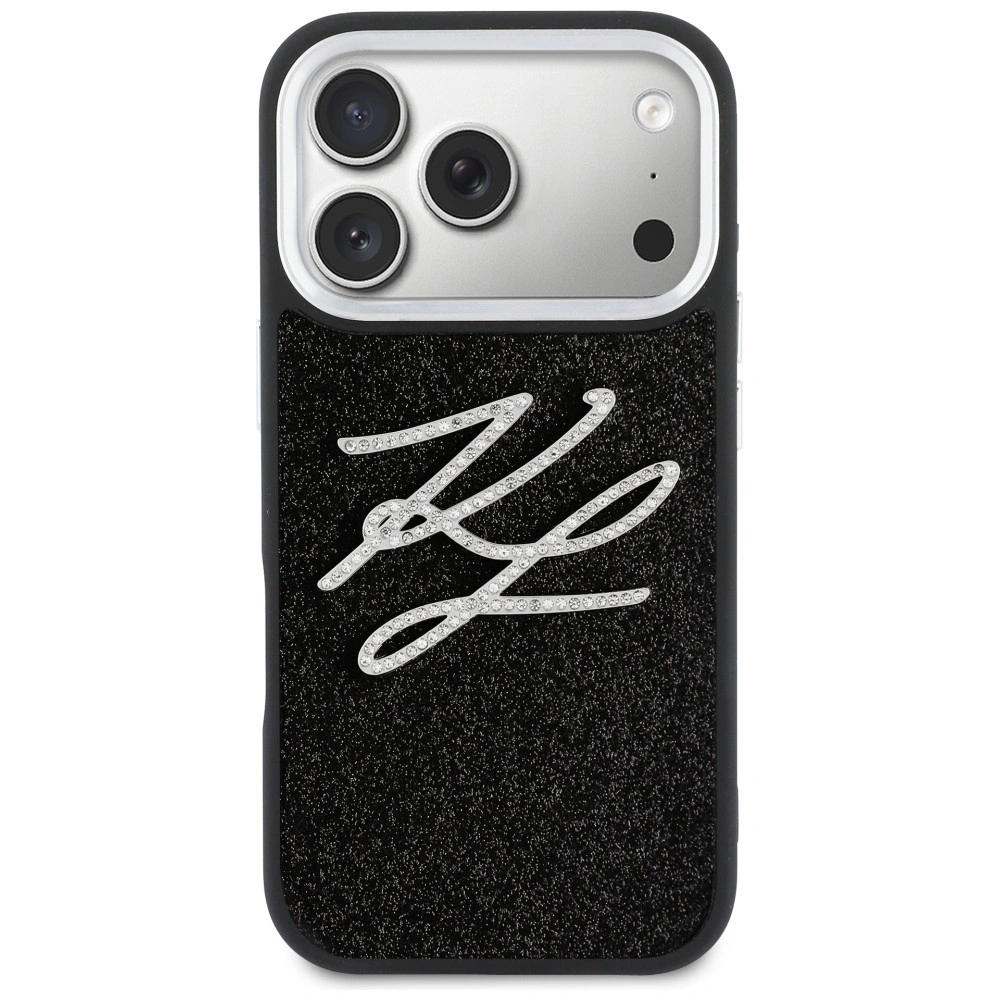 Kryt Karl Lagerfeld IML Glitter KL Diamond Logo Apple iPhone 17 Pro black