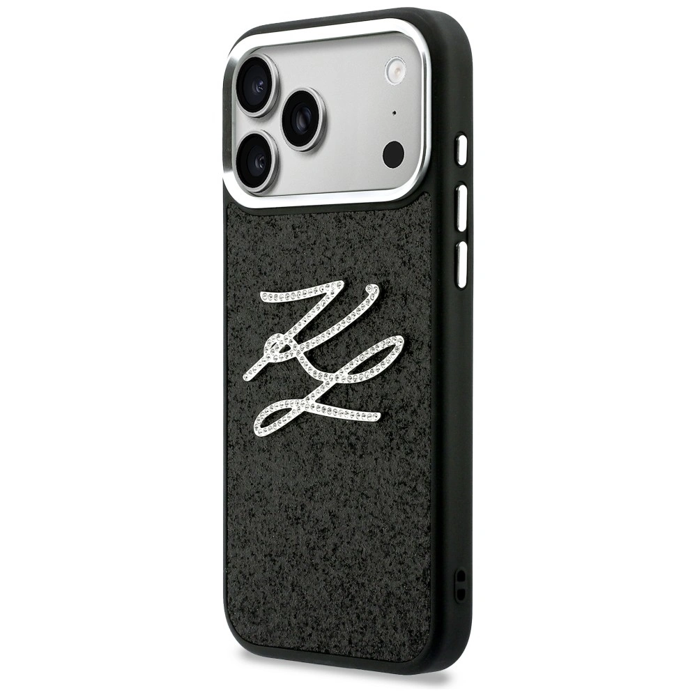 Kryt Karl Lagerfeld IML Glitter KL Diamond Logo Apple iPhone 17 Pro Max black