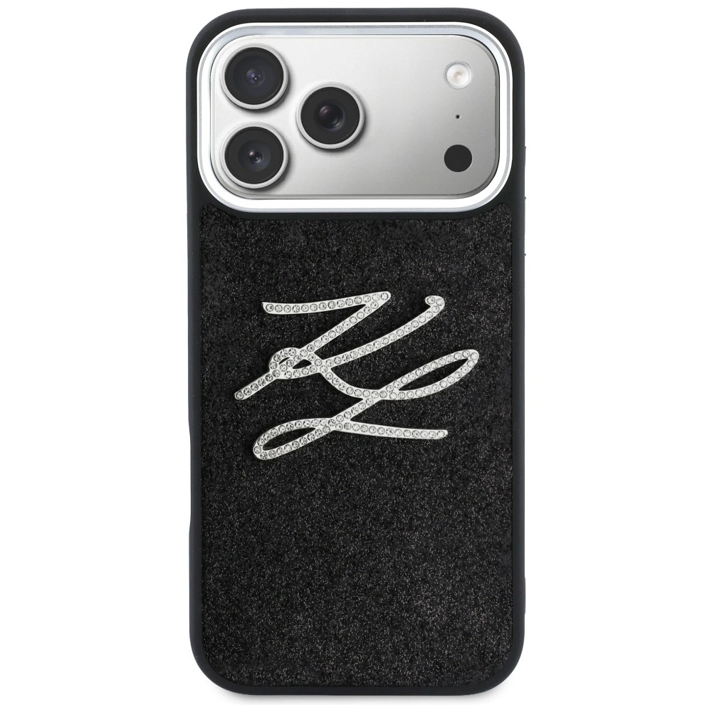 Kryt Karl Lagerfeld IML Glitter KL Diamond Logo Apple iPhone 17 Pro Max black