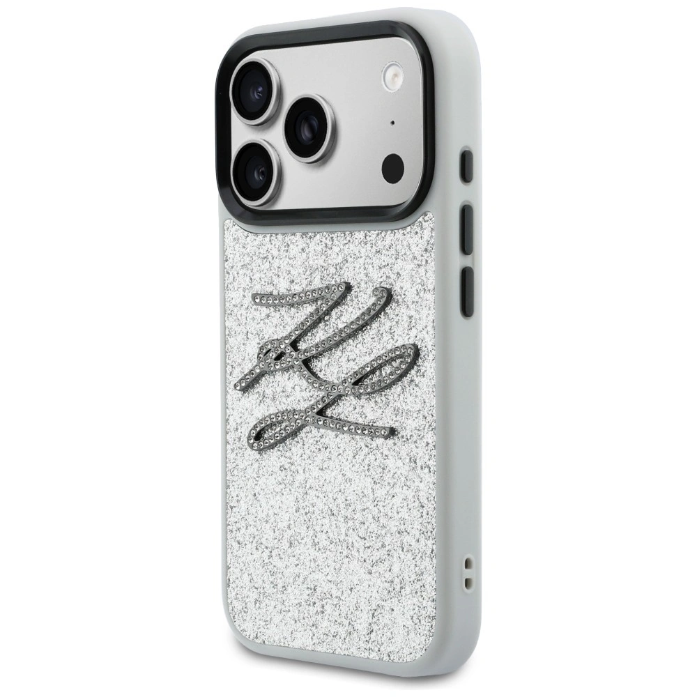 Kryt Karl Lagerfeld IML Glitter KL Diamond Logo Apple iPhone 17 Pro silver