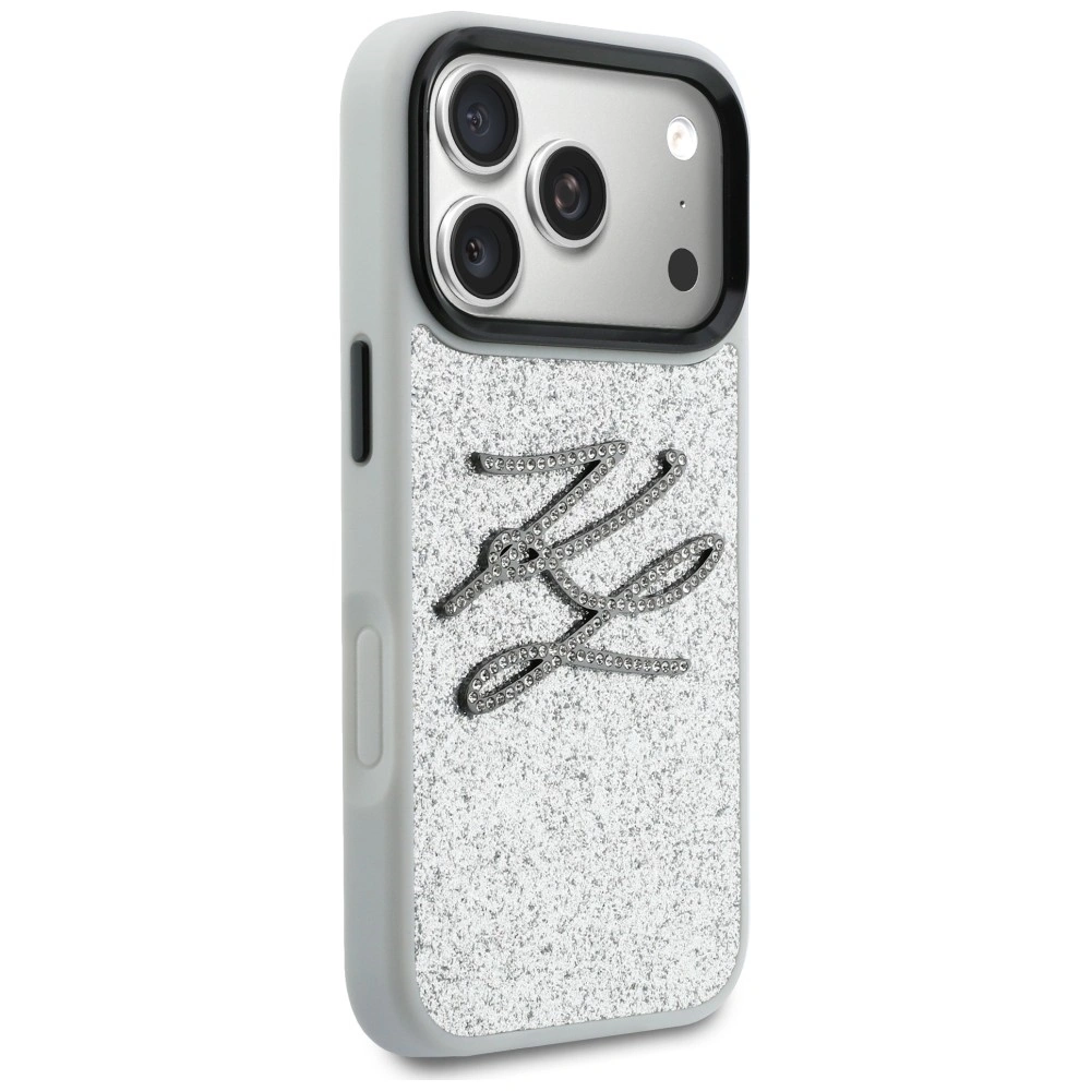 Kryt Karl Lagerfeld IML Glitter KL Diamond Logo Apple iPhone 17 Pro silver