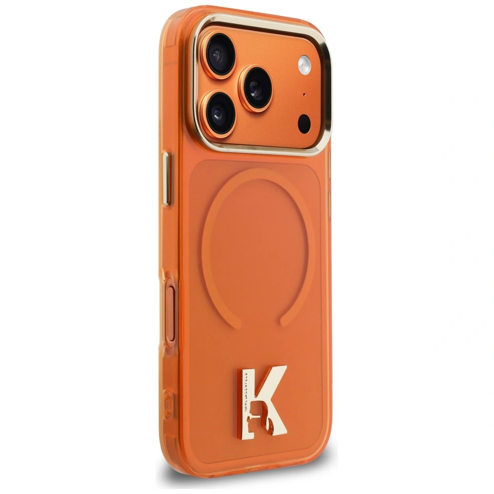 Kryt Karl Lagerfeld IML K Head Logo MagSafe Apple iPhone 17 Pro orange