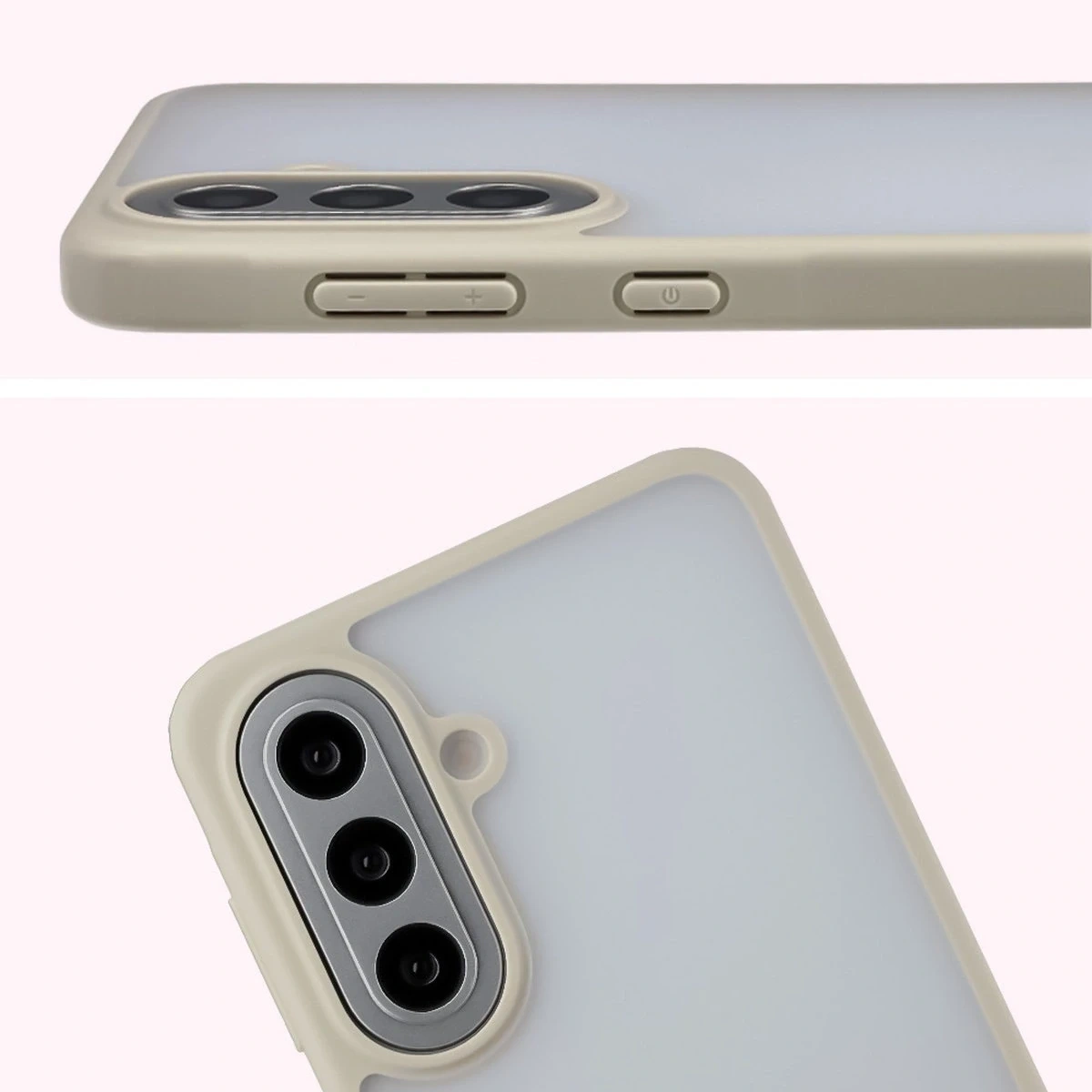 Kryt Bizon Case Angelo Samsung Galaxy A57 5G semi-transparent with a beige frame