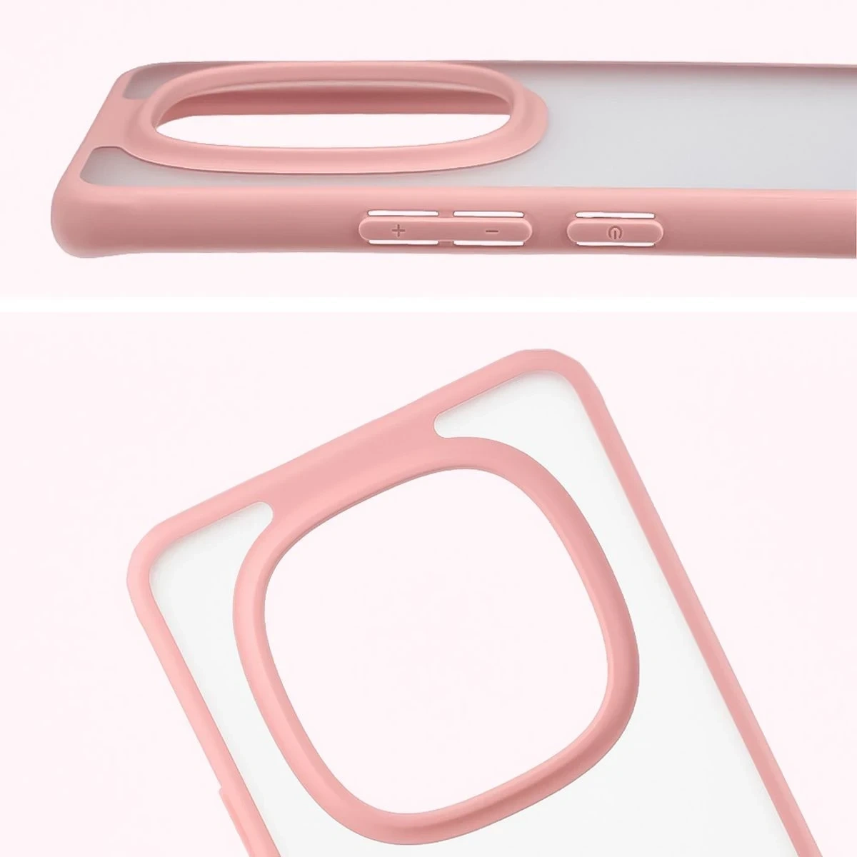 Kryt Bizon Case Angelo Xiaomi Redmi Note 15 / POCO M8 5G semi-transparent with a light pink frame