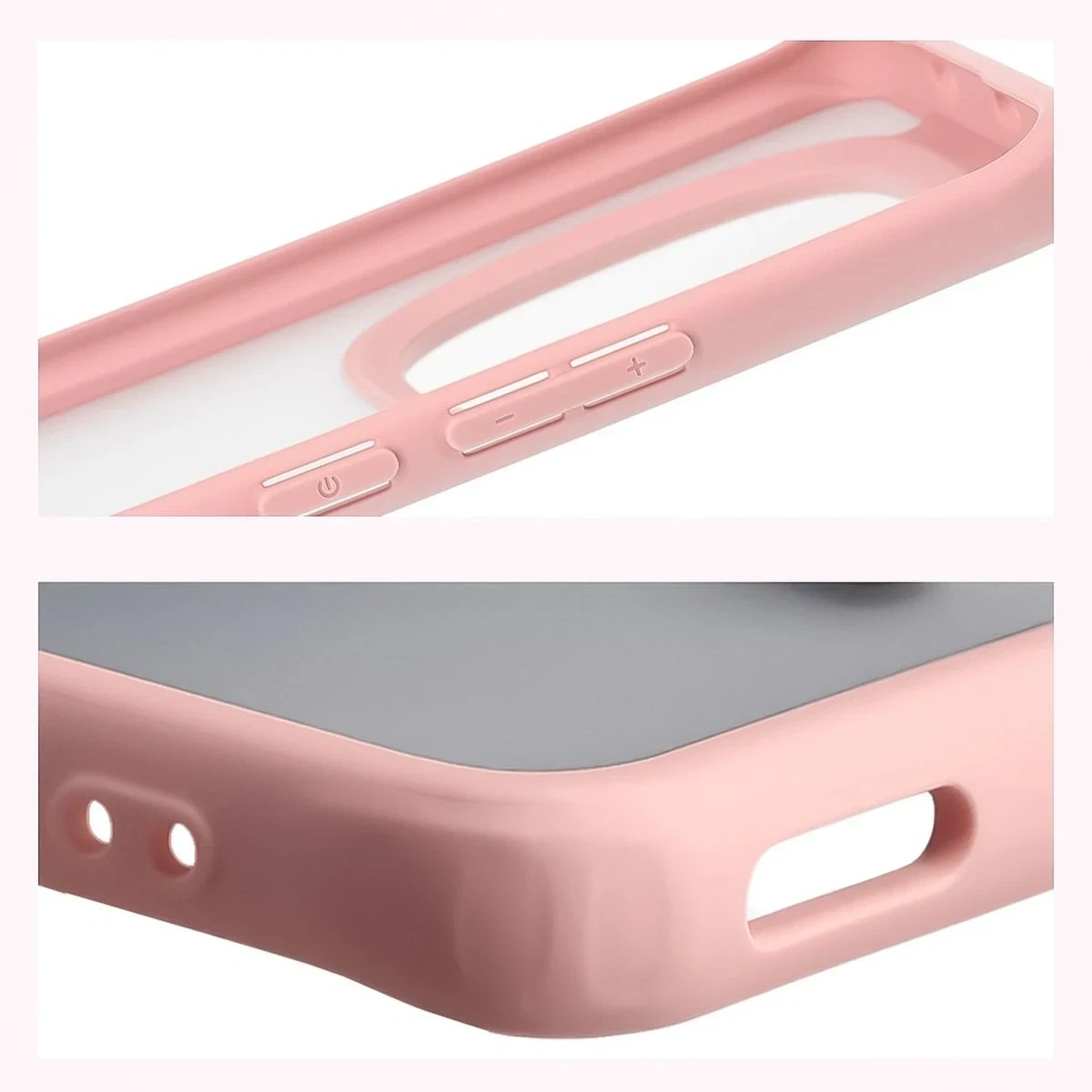 Kryt Bizon Case Angelo Xiaomi Redmi Note 15 / POCO M8 5G semi-transparent with a light pink frame