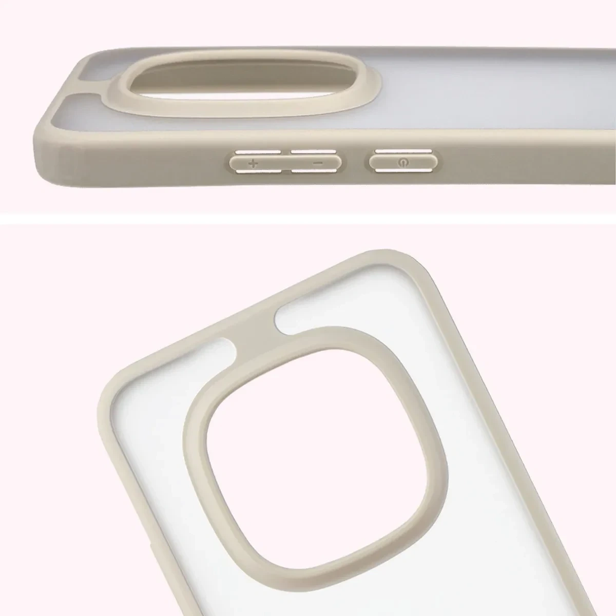 Kryt Bizon Case Angelo Xiaomi Redmi Note 15 Pro 5G semi-transparent with a beige frame