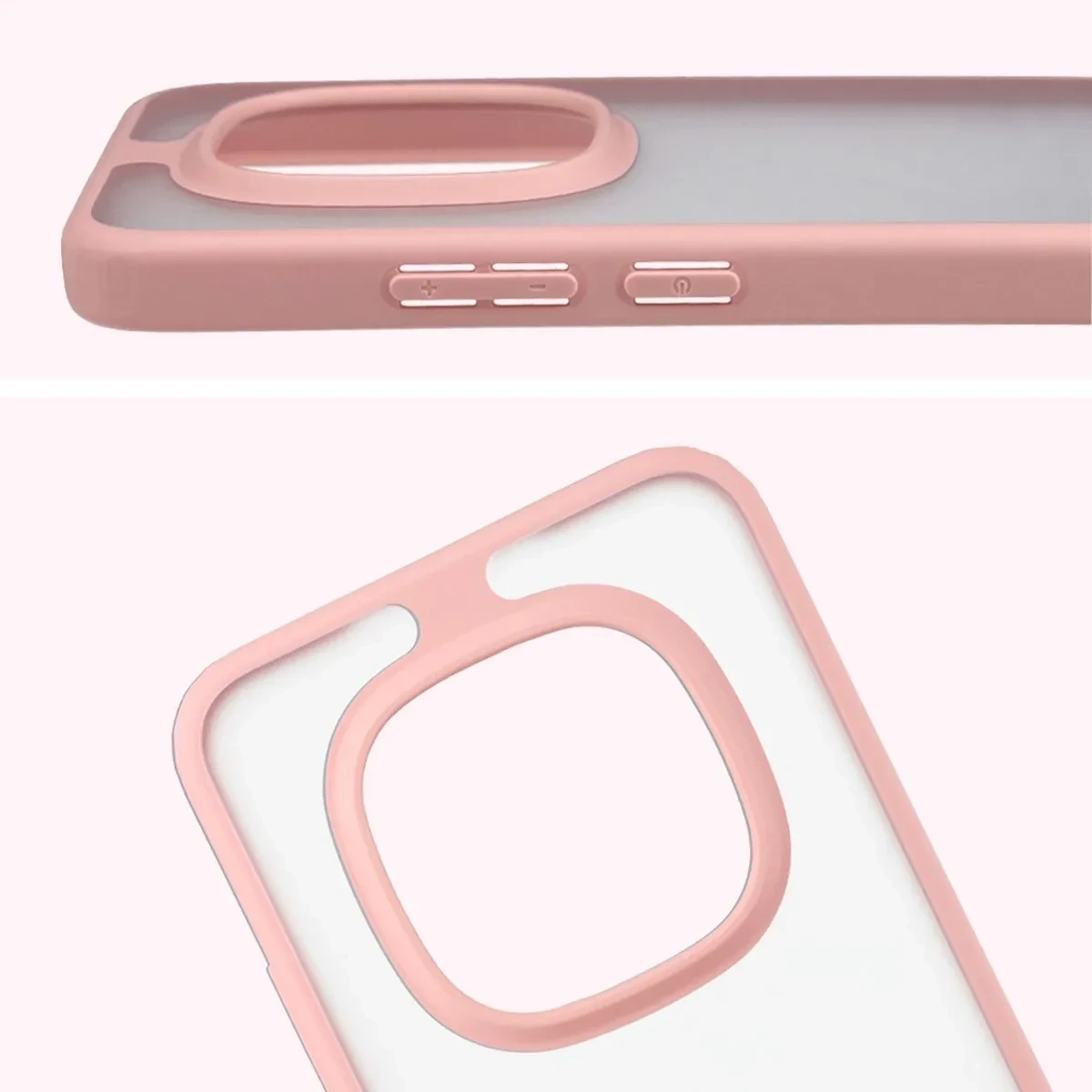 Kryt Bizon Case Angelo Xiaomi Redmi Note 15 Pro 5G semi-transparent with a light pink frame