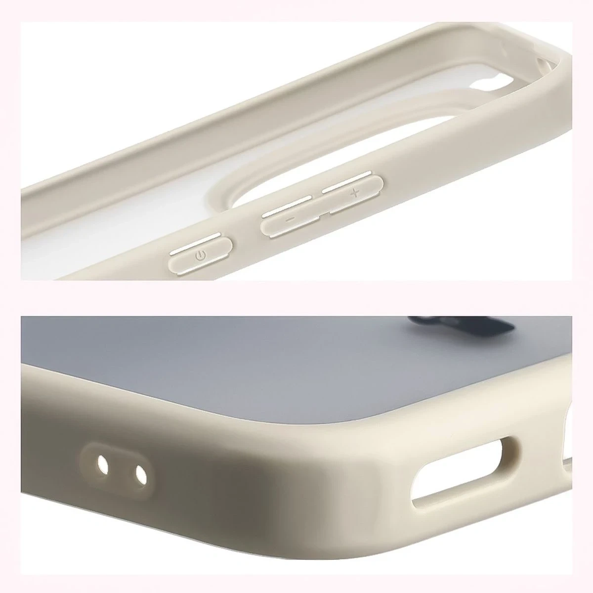 Kryt Bizon Case Angelo Xiaomi Redmi Note 15 Pro+ Plus 5G / POCO M8 Pro 5G semi-transparent with a beige frame