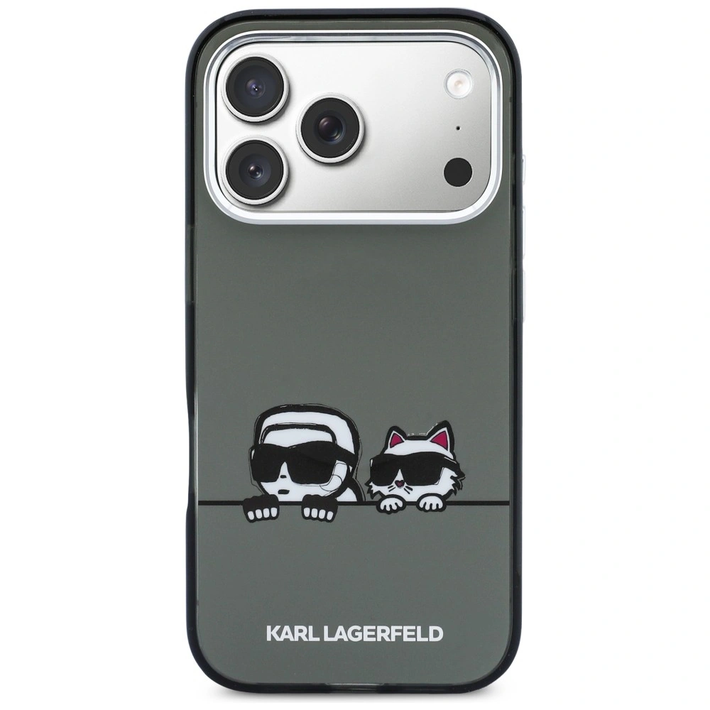 Kryt Karl Lagerfeld IML Karl & Choupette Peekaboo Logo MagSafe Apple iPhone 17 Pro Max black