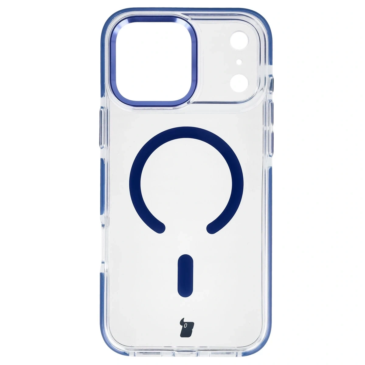 Kryt Bizon Case Marco Magnetic Apple iPhone 17 Pro Max clear with a blue frame