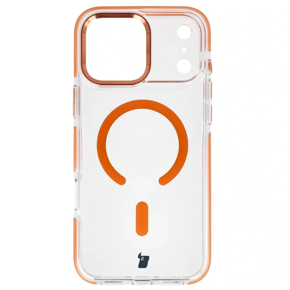 Kryt Bizon Case Marco Magnetic Apple iPhone 17 Pro Max clear with an orange frame