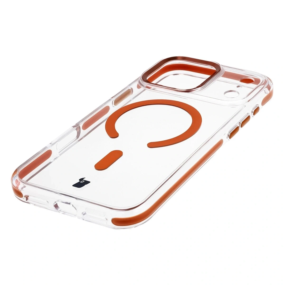 Kryt Bizon Case Marco Magnetic Apple iPhone 17 Pro Max clear with an orange frame