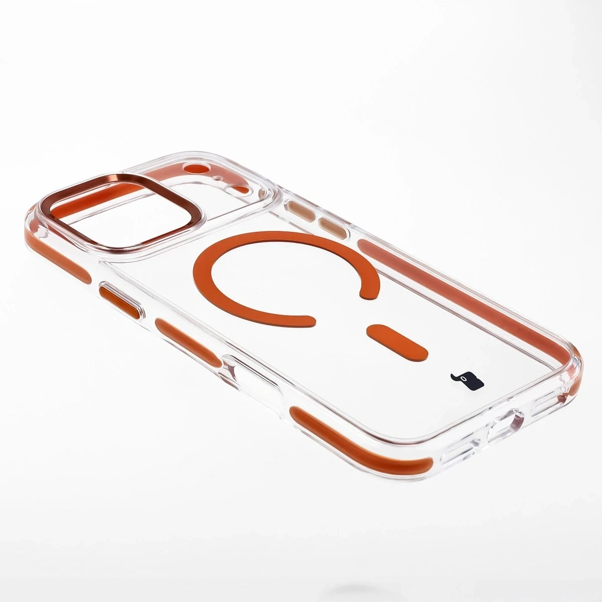 Kryt Bizon Case Marco Magnetic Apple iPhone 17 Pro Max clear with an orange frame
