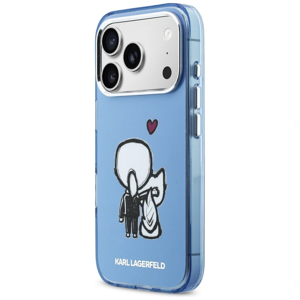 Kryt Karl Lagerfeld Karl & Choupette Back MagSafe Apple iPhone 17 Pro Max blue