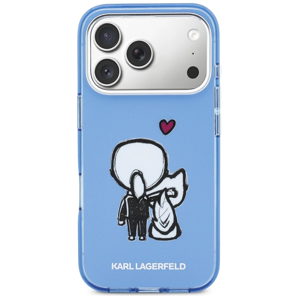 Kryt Karl Lagerfeld Karl & Choupette Back MagSafe Apple iPhone 17 Pro Max blue