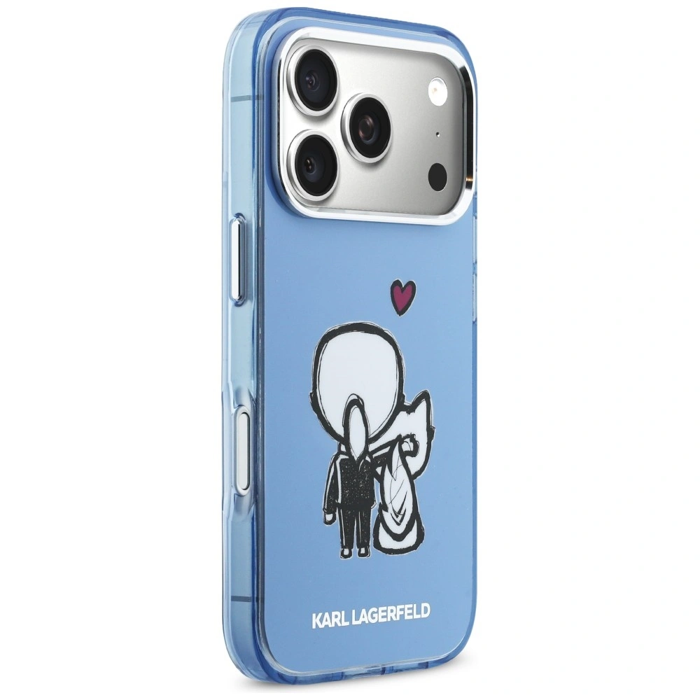 Kryt Karl Lagerfeld Karl & Choupette Back MagSafe Apple iPhone 17 Pro Max blue