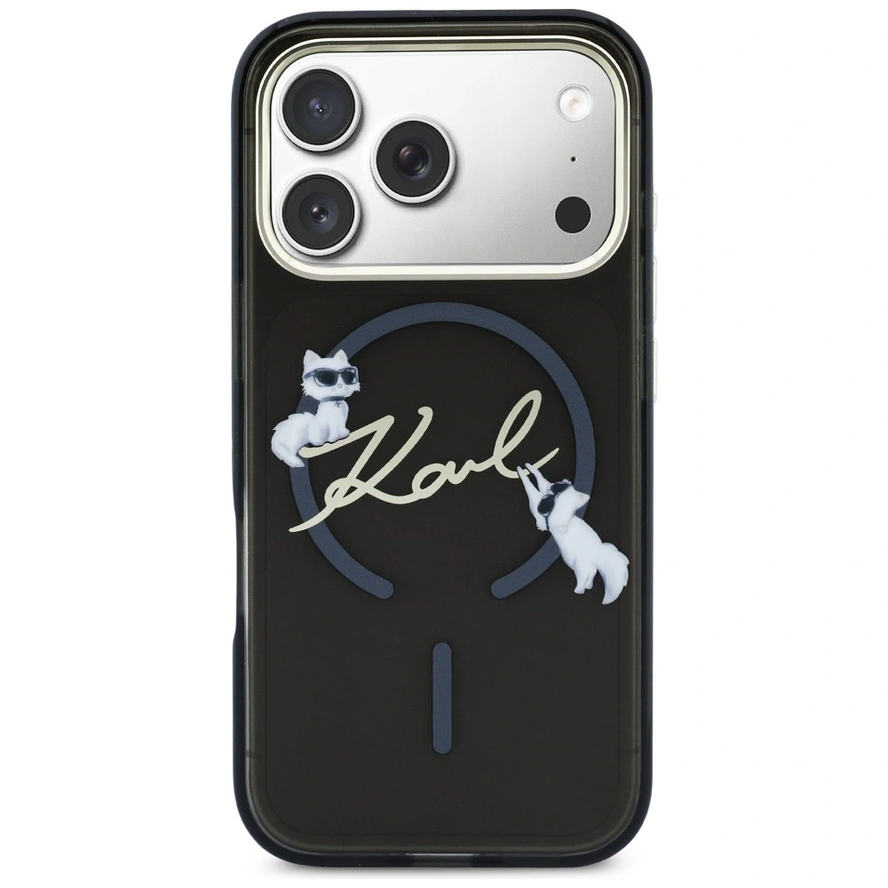 Kryt Karl Lagerfeld IML Choupettes Karl Script Logo MagSafe Apple iPhone 17 Pro Max black
