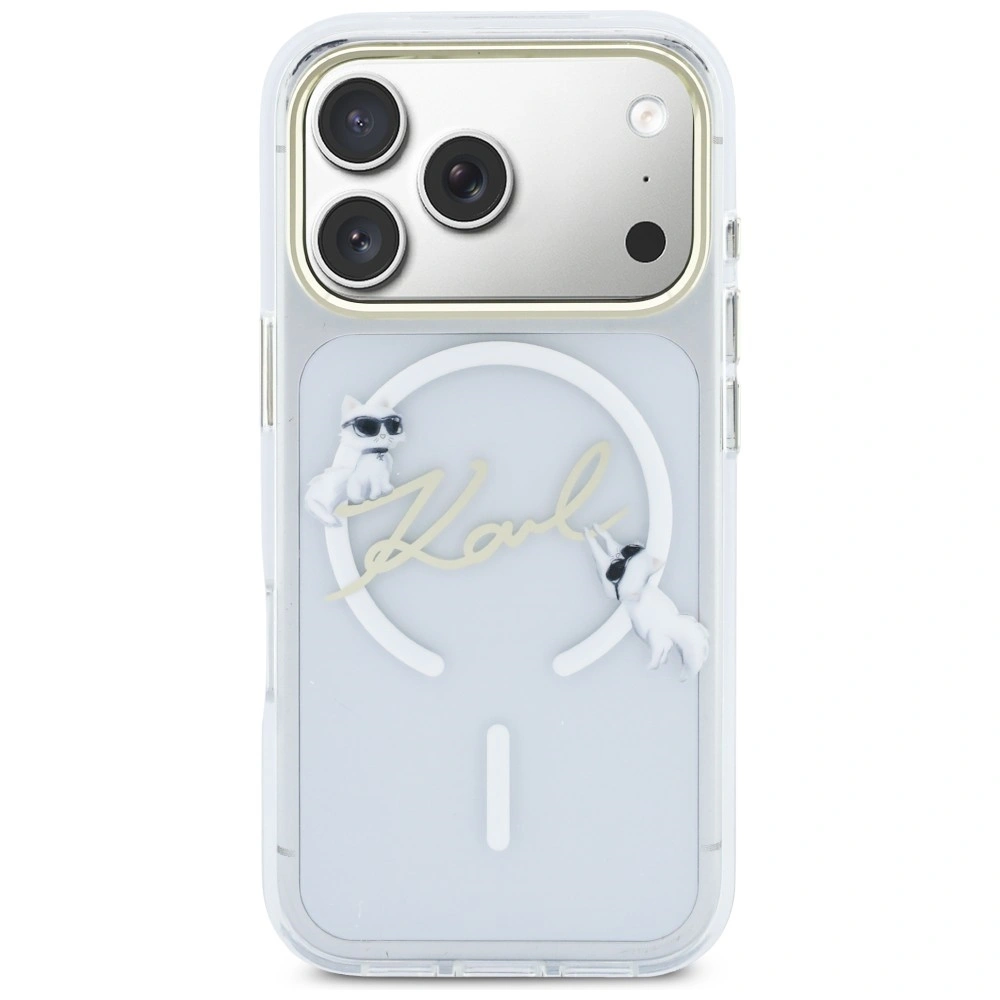 Kryt Karl Lagerfeld IML Choupettes Karl Script Logo MagSafe Apple iPhone 17 Pro Max clear