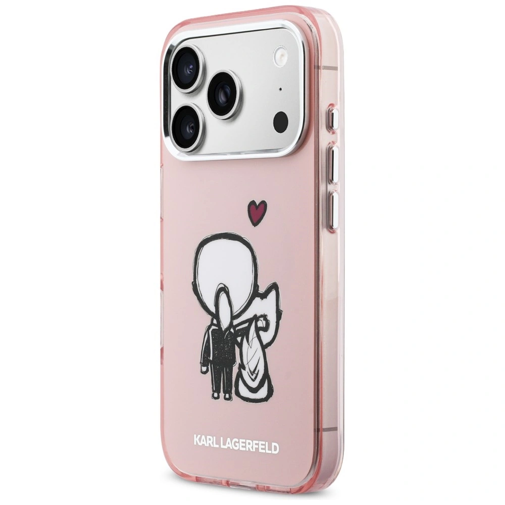 Kryt Karl Lagerfeld Karl & Choupette Back MagSafe Apple iPhone 17 Pro Max pink