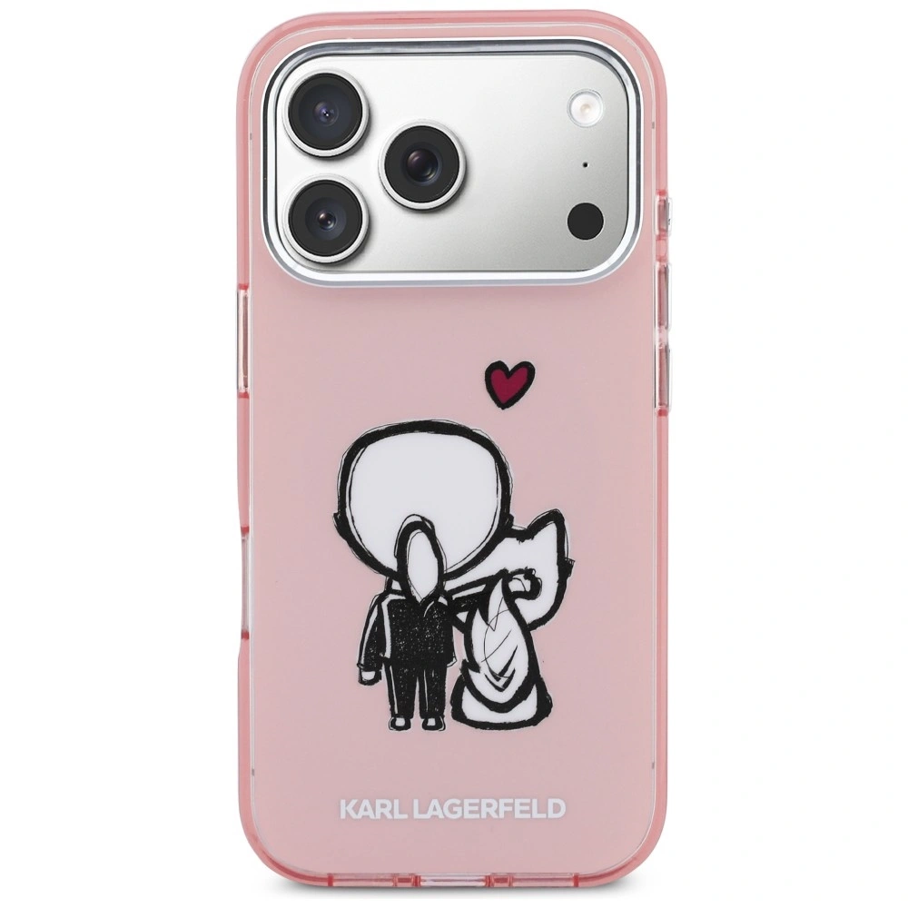 Kryt Karl Lagerfeld Karl & Choupette Back MagSafe Apple iPhone 17 Pro pink
