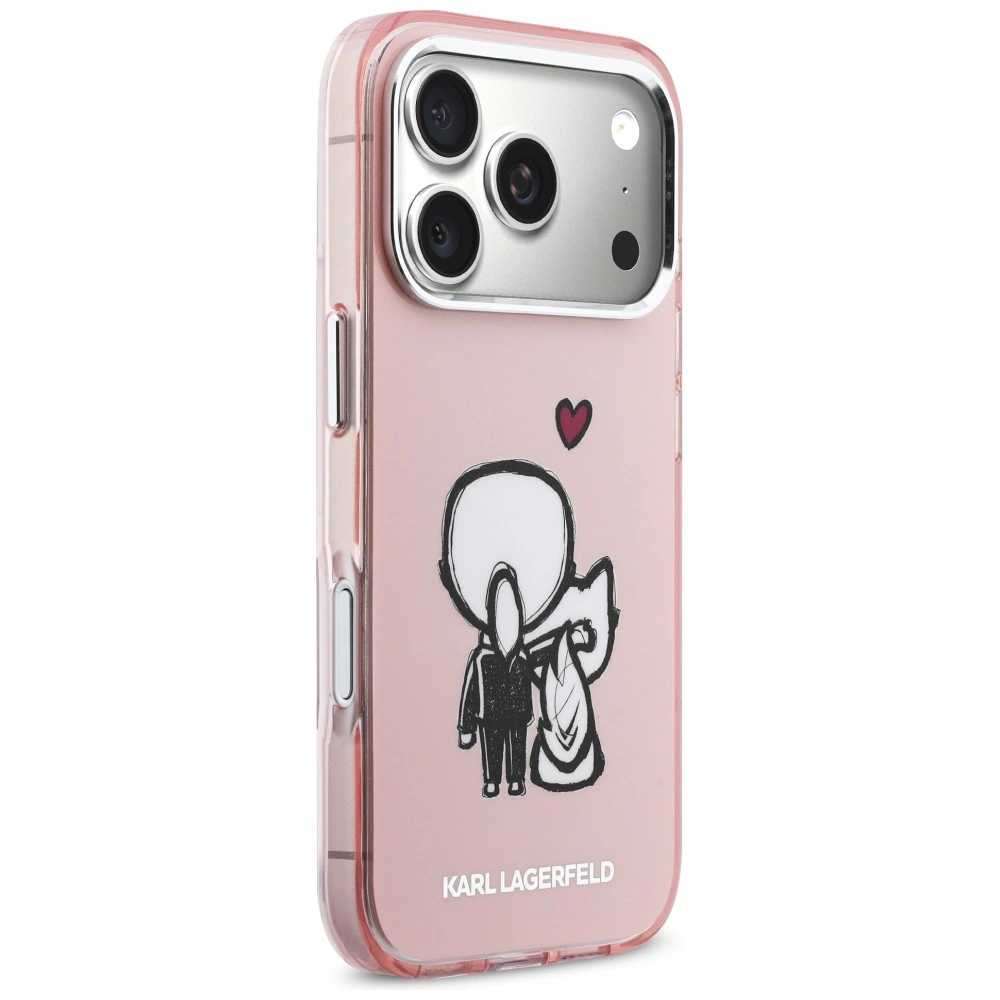 Kryt Karl Lagerfeld Karl & Choupette Back MagSafe Apple iPhone 17 Pro pink
