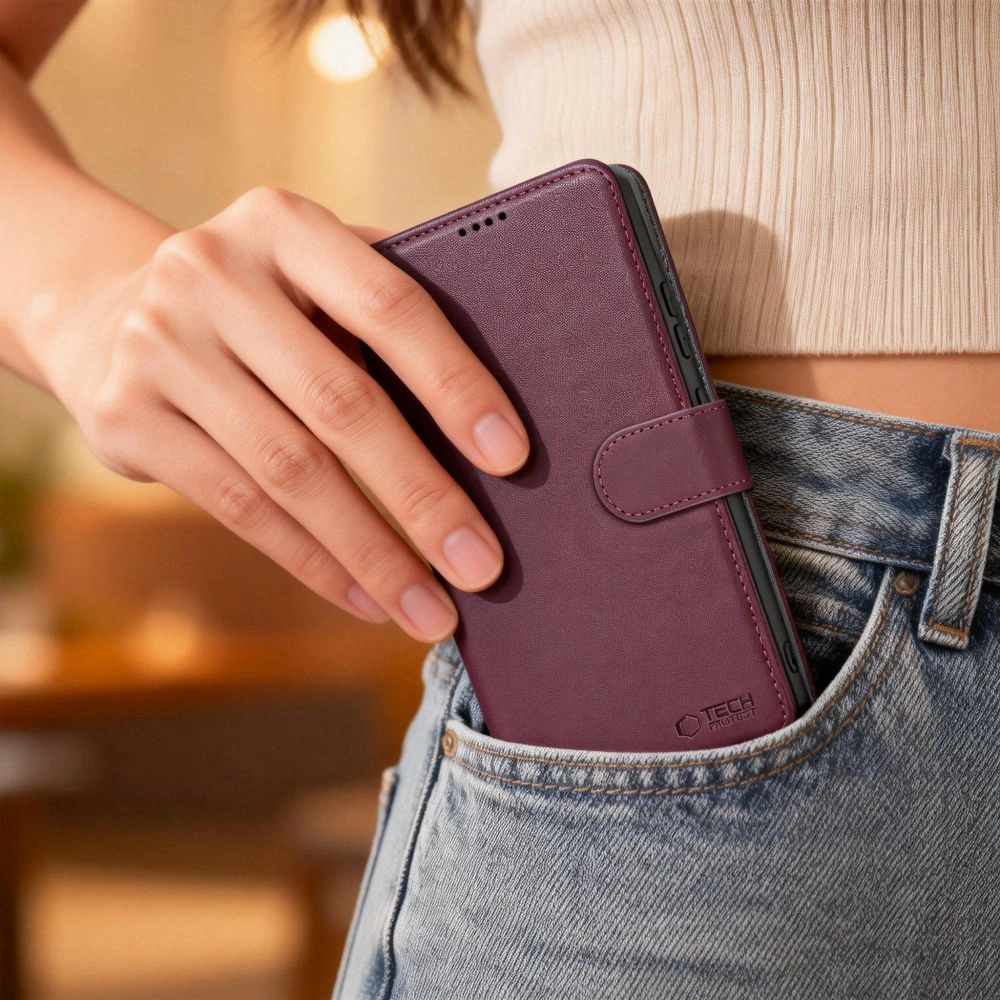 Knížkové pouzdro Tech-Protect Wallet Samsung Galaxy A36 / A56 / A37 5G Mulberry