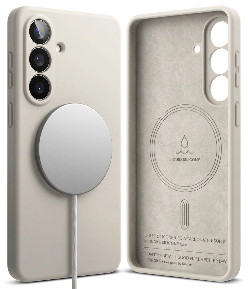 Kryt Ringke Silicone Magnetic MagSafe Samsung Galaxy S26+ Plus Stone