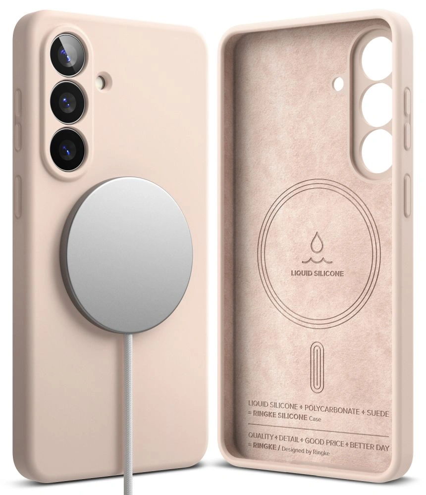 Kryt Ringke Silicone Magnetic MagSafe Samsung Galaxy S26+ Plus Pink Sand