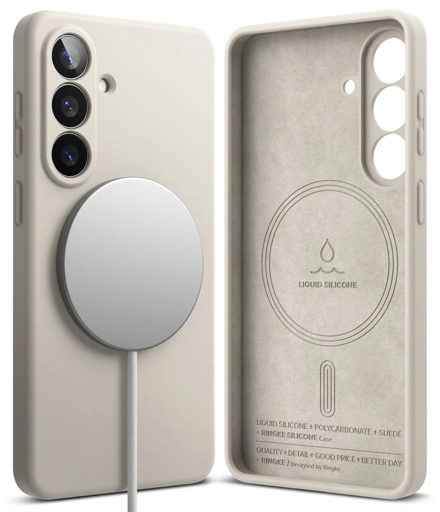 Kryt Ringke Silicone Magnetic MagSafe Samsung Galaxy S26 Stone