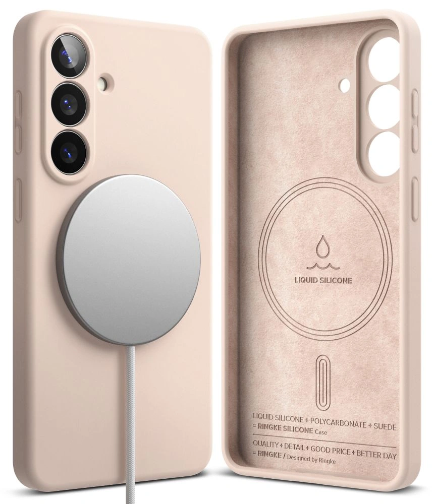 Kryt Ringke Silicone Magnetic MagSafe Samsung Galaxy S26 Pink Sand