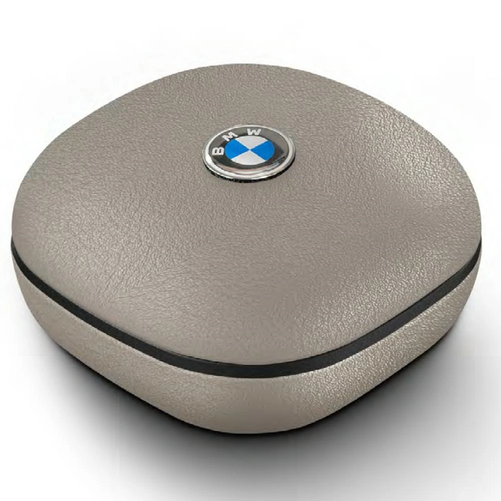Sluchátka BMW Wireless in-ear Bluetooth TWS  Leather Metal Logo ENC taupe