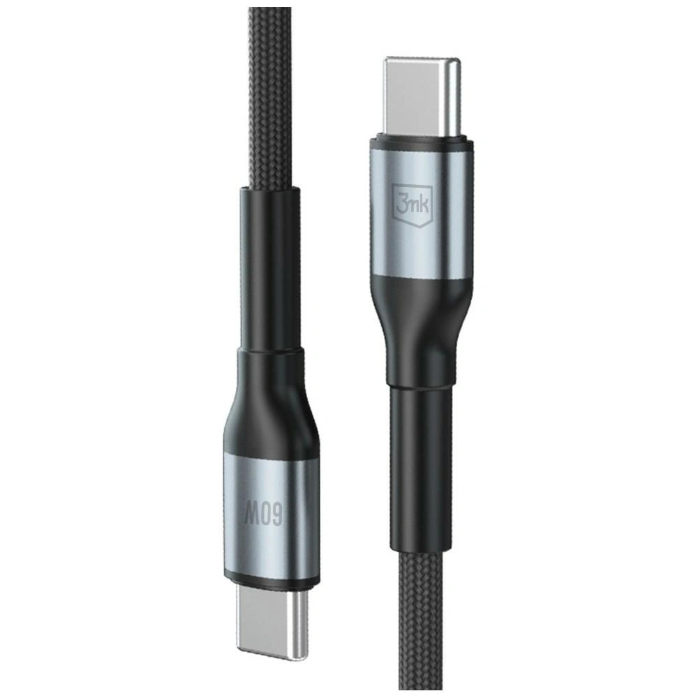 3MK Hyper Cable N-SERIES USB-C / USB-C 3m PD 3.0 QC 3.0 20V/3A 60W black