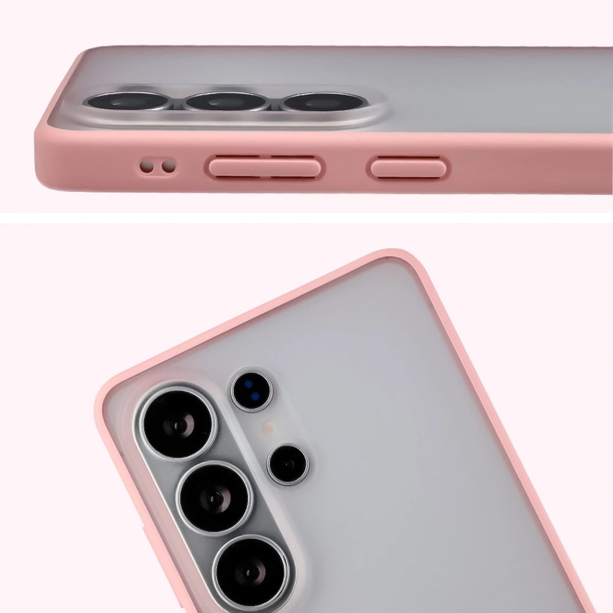 Kryt Bizon Case Angelo Samsung Galaxy S26 Ultra semi-transparent with a light pink frame