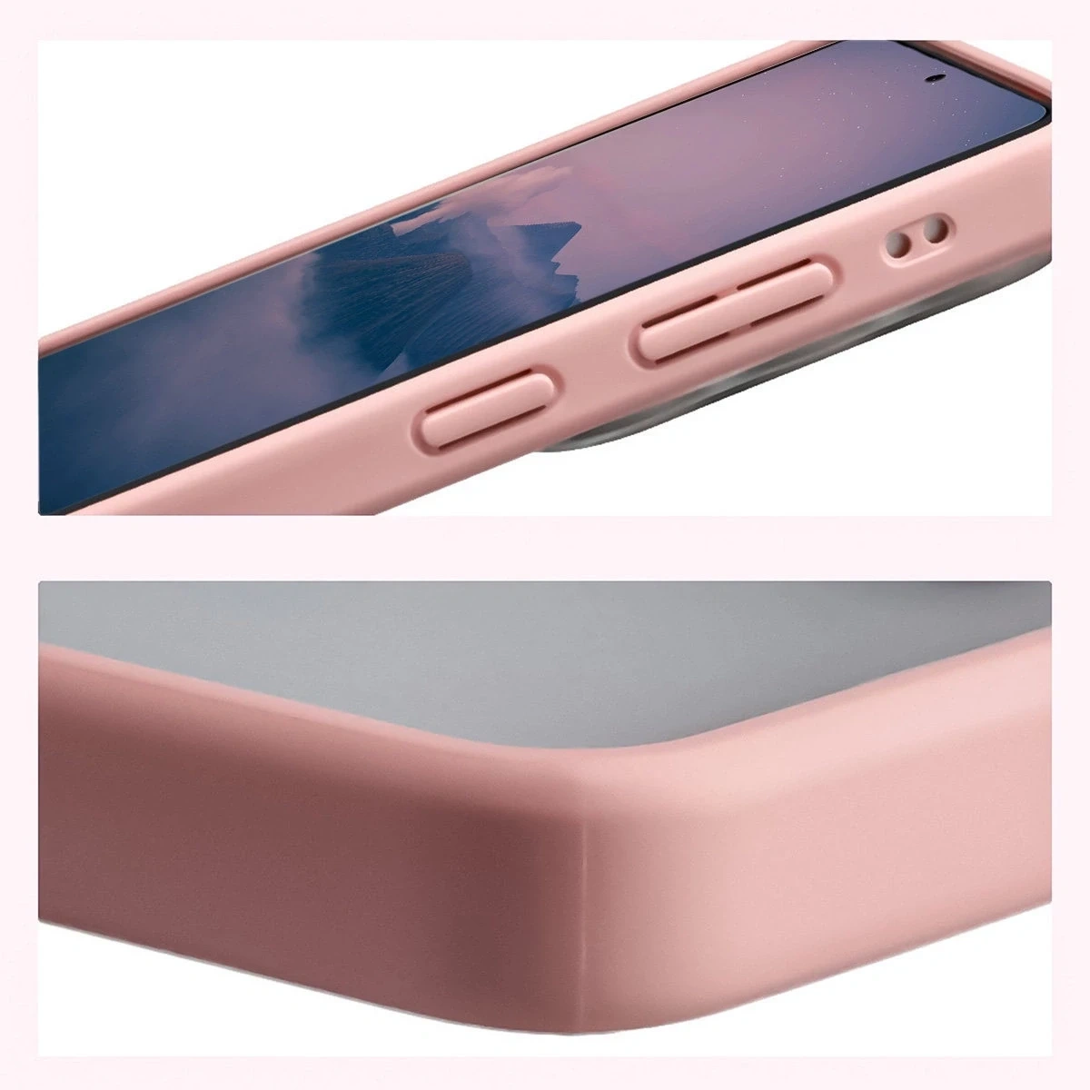 Kryt Bizon Case Angelo Samsung Galaxy S26 Ultra semi-transparent with a light pink frame