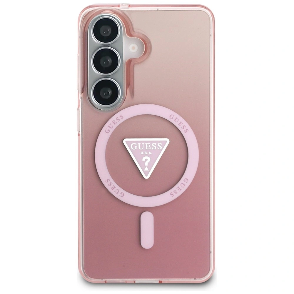 Kryt Guess IML Gradient Triangle MagSafe Samsung Galaxy S26 pink