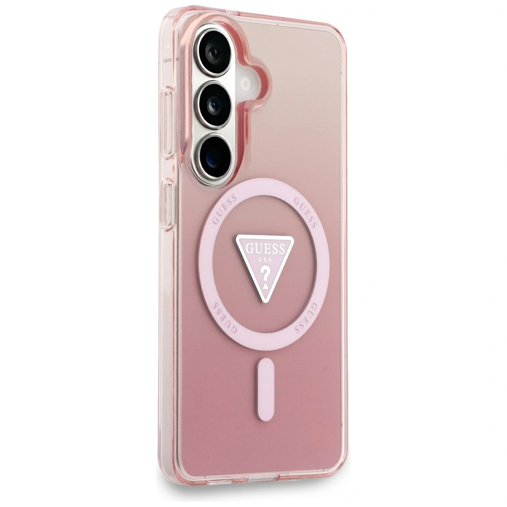 Kryt Guess IML Gradient Triangle MagSafe Samsung Galaxy S26 pink