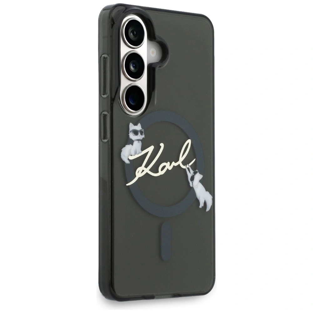 Kryt Karl Lagerfeld IML KC Script MagSafe Samsung Galaxy S26 black