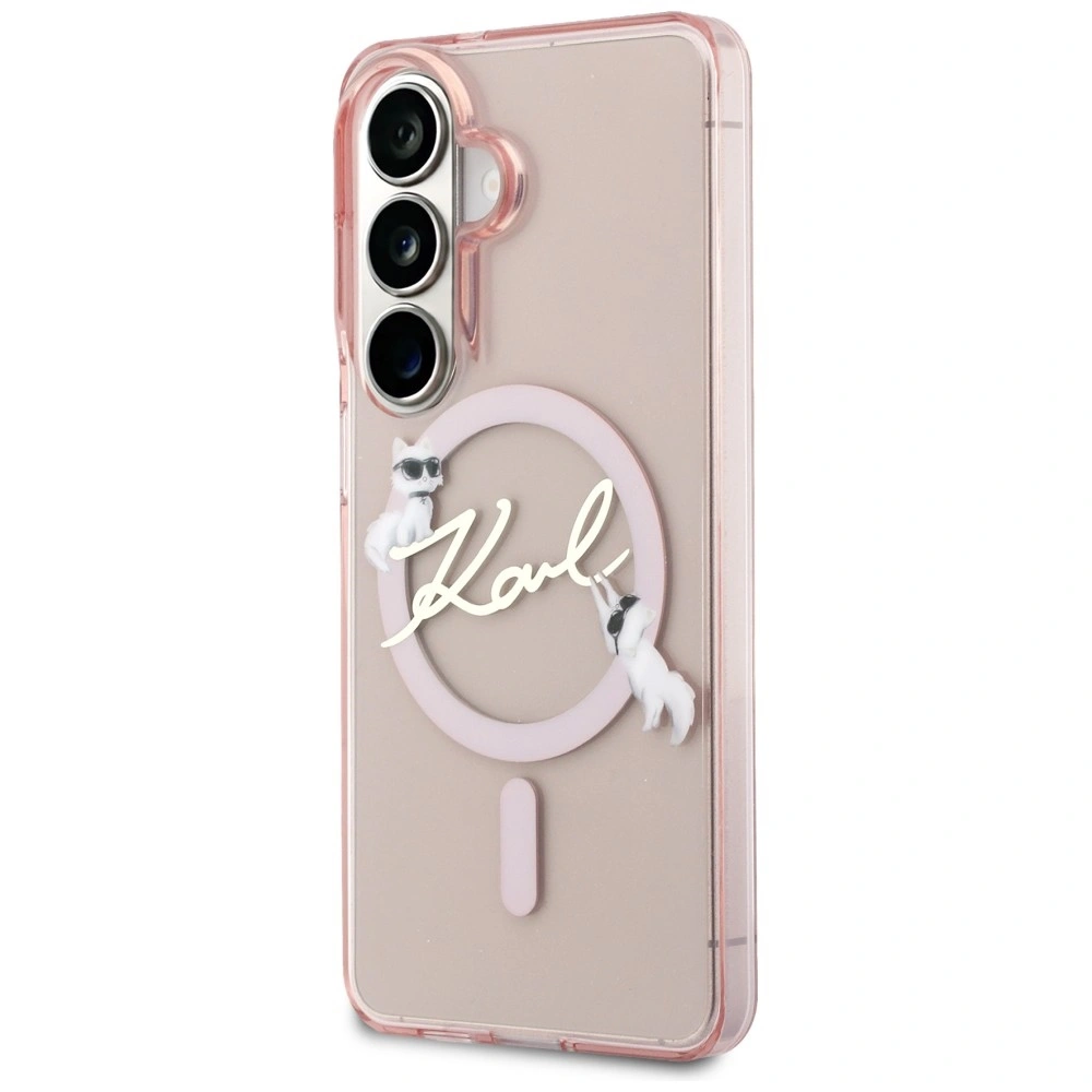 Kryt Karl Lagerfeld IML KC Script MagSafe Samsung Galaxy S26 pink