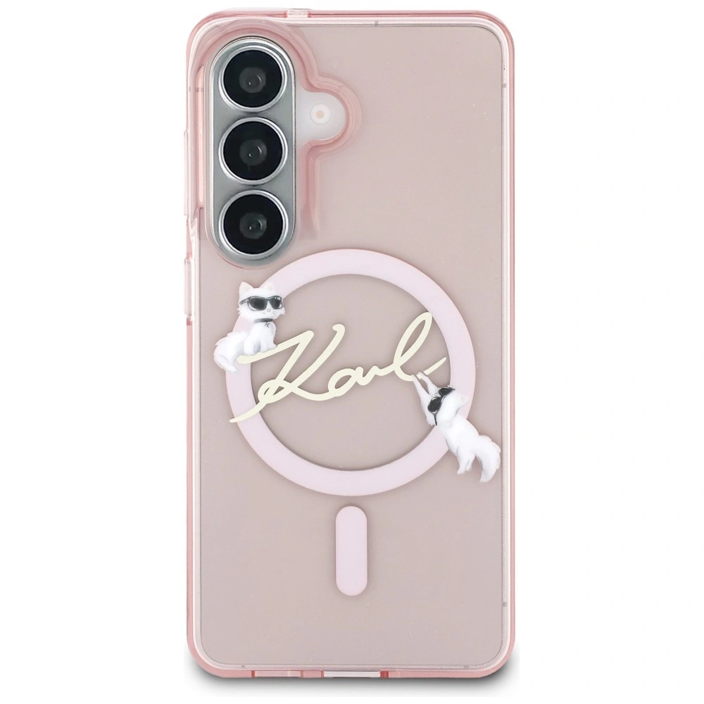 Kryt Karl Lagerfeld IML KC Script MagSafe Samsung Galaxy S26 pink