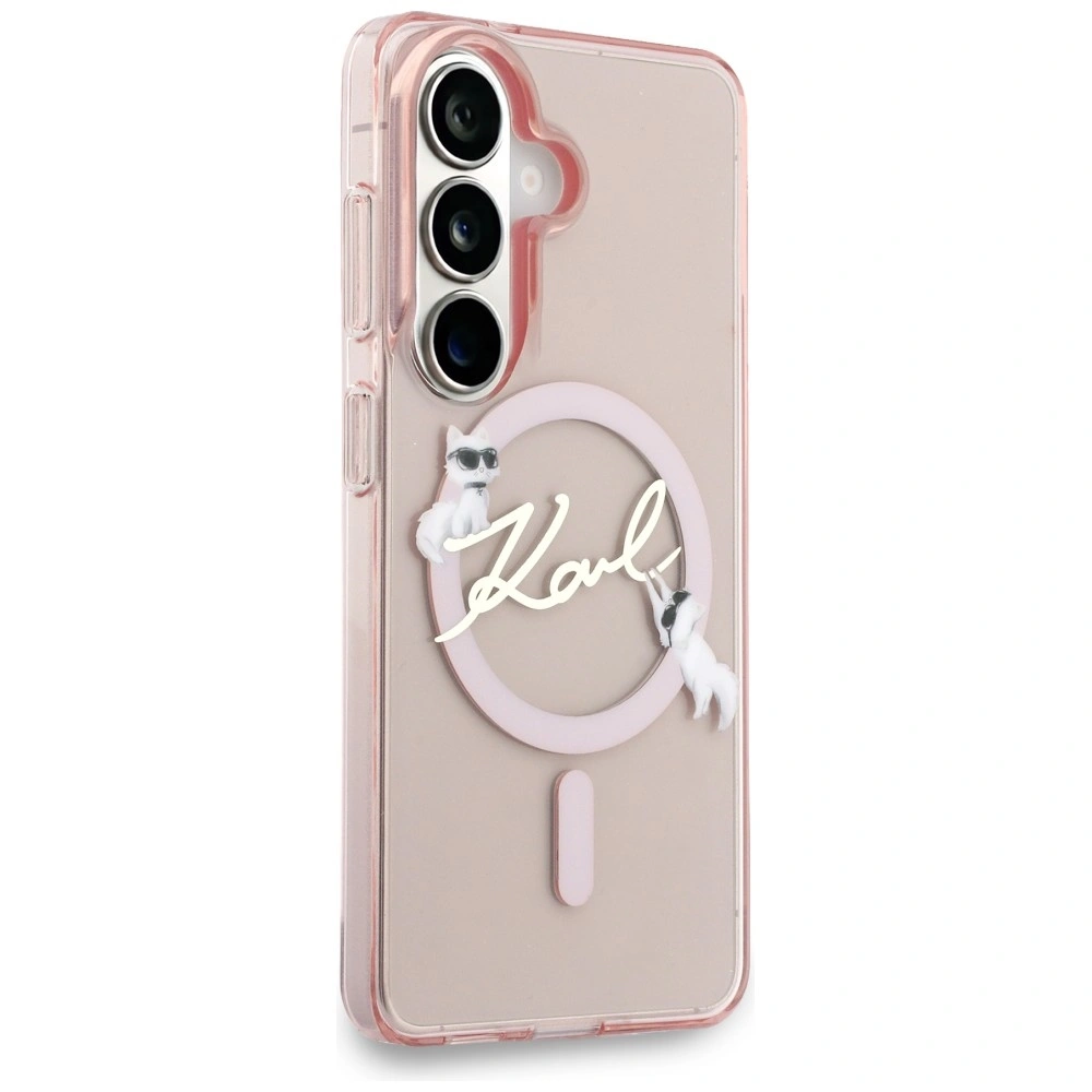Kryt Karl Lagerfeld IML KC Script MagSafe Samsung Galaxy S26 pink