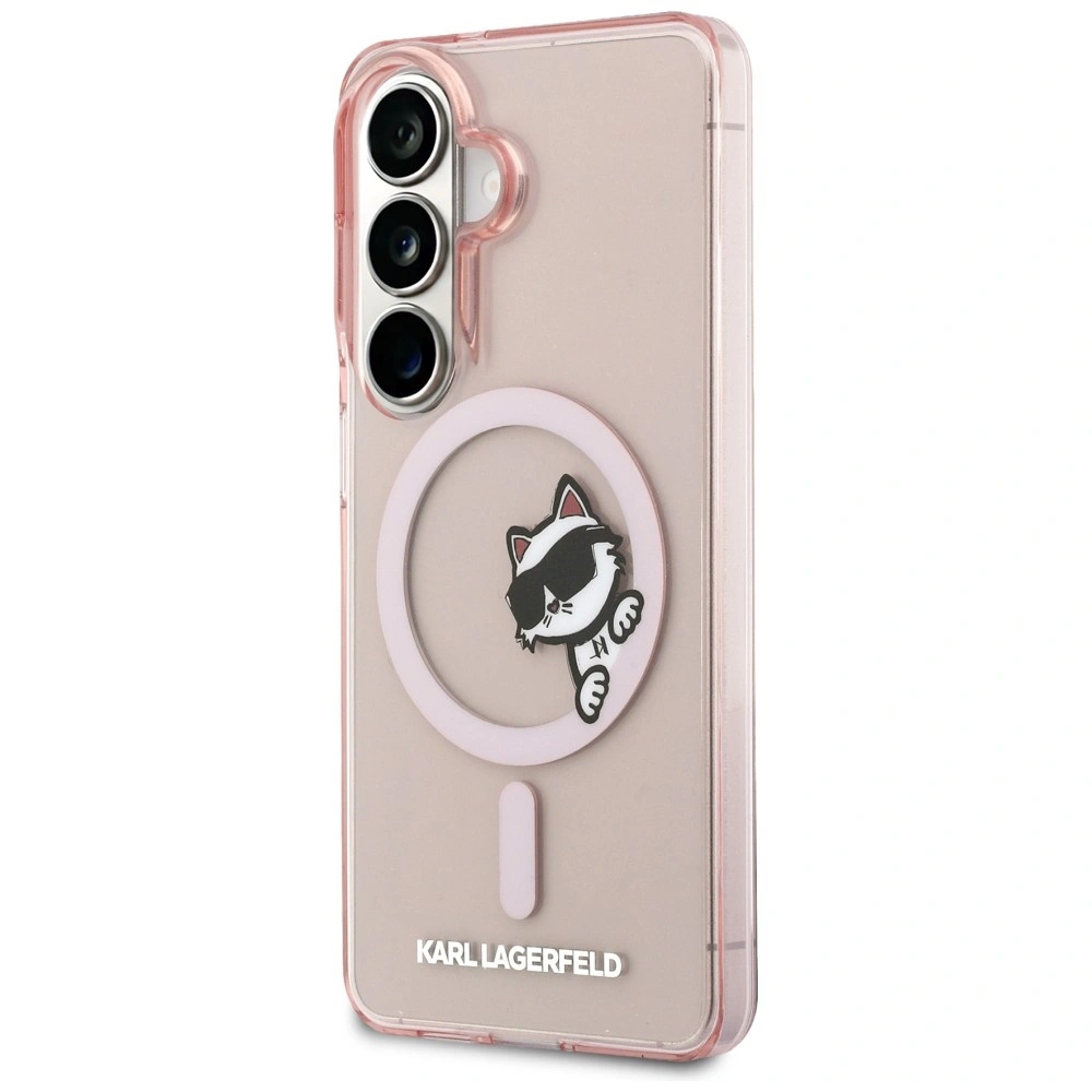 Kryt Karl Lagerfeld IML Peekaboo Choupette MagSafe Samsung Galaxy S26 pink