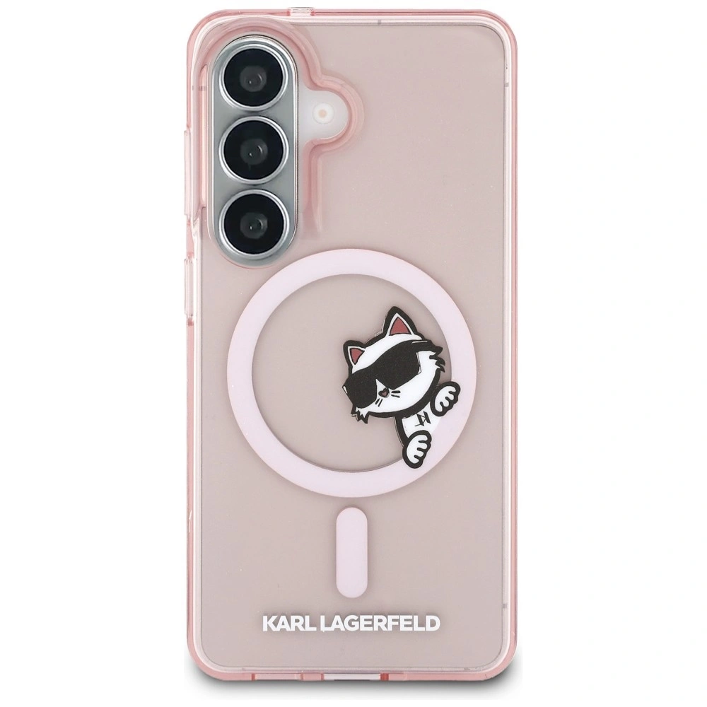 Kryt Karl Lagerfeld IML Peekaboo Choupette MagSafe Samsung Galaxy S26 pink