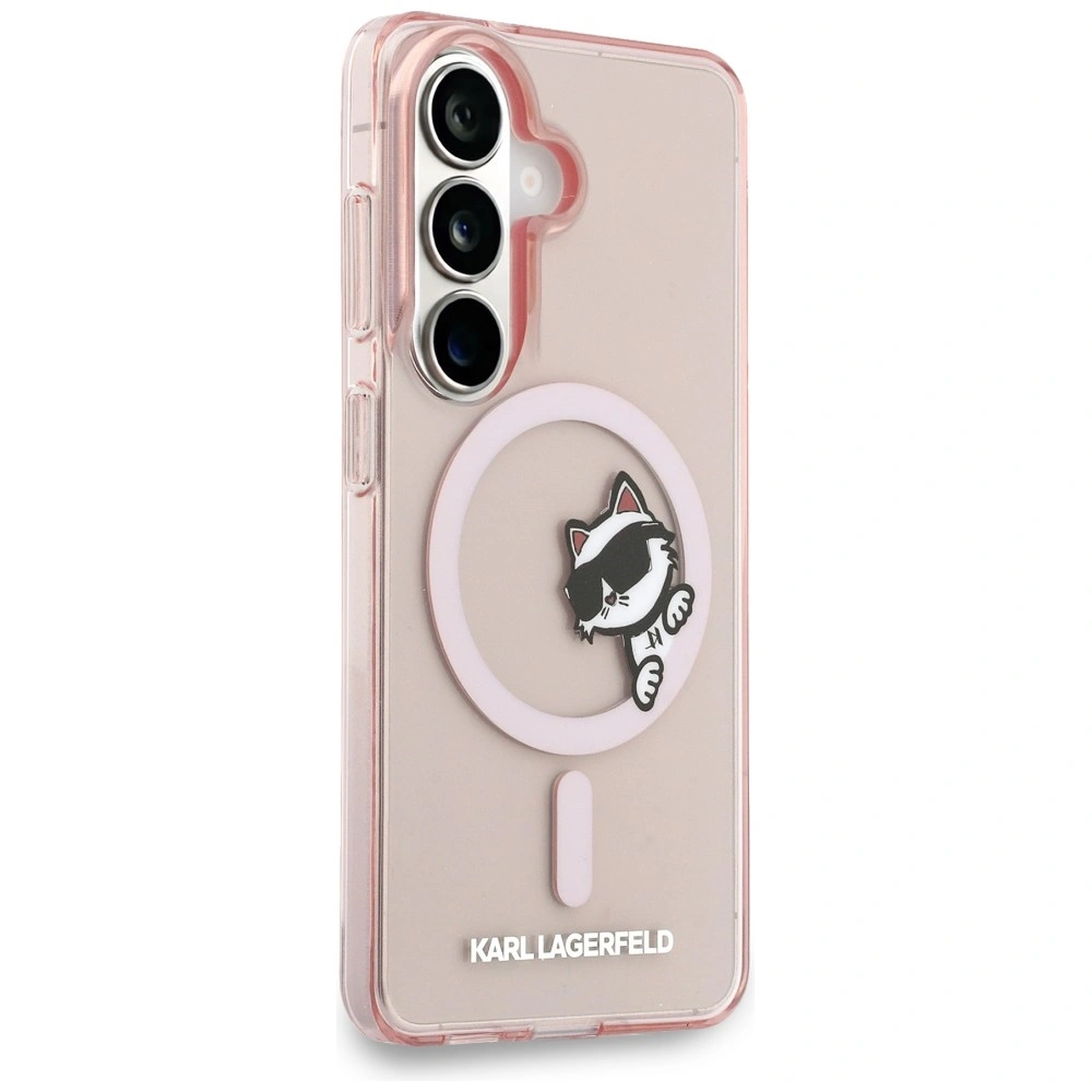 Kryt Karl Lagerfeld IML Peekaboo Choupette MagSafe Samsung Galaxy S26 pink