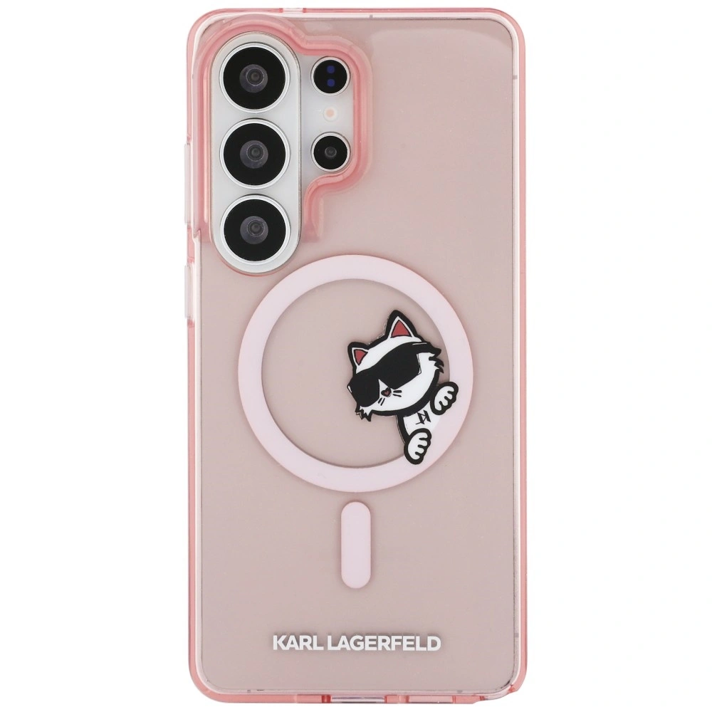 Kryt Karl Lagerfeld IML Peekaboo Choupette MagSafe Samsung Galaxy S26 Ultra pink