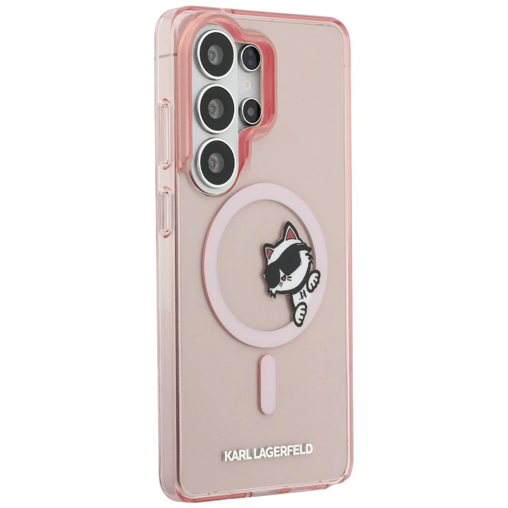 Kryt Karl Lagerfeld IML Peekaboo Choupette MagSafe Samsung Galaxy S26 Ultra pink