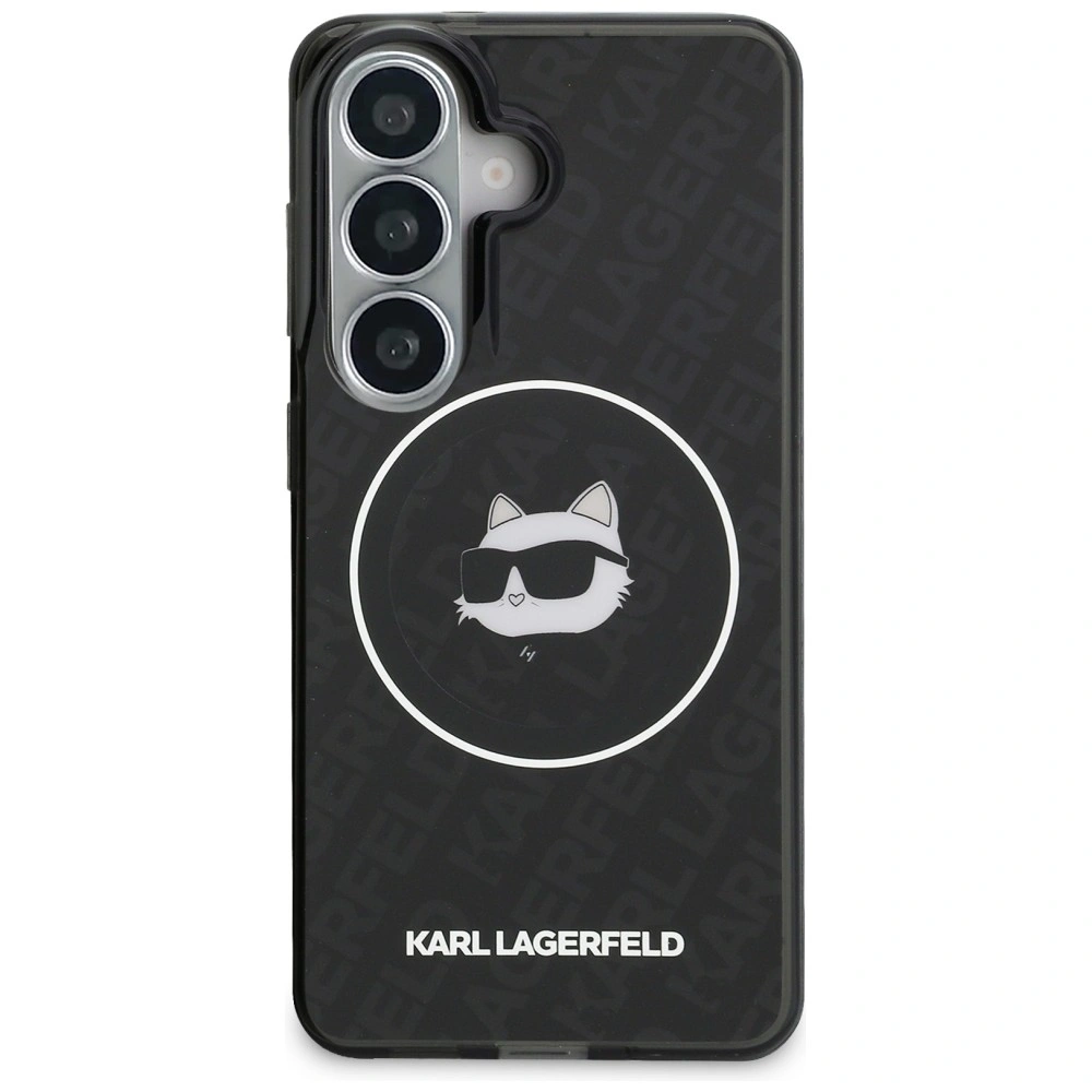 Kryt Karl Lagerfeld IML Repeated Choupette MagSafe Samsung Galaxy S26 black