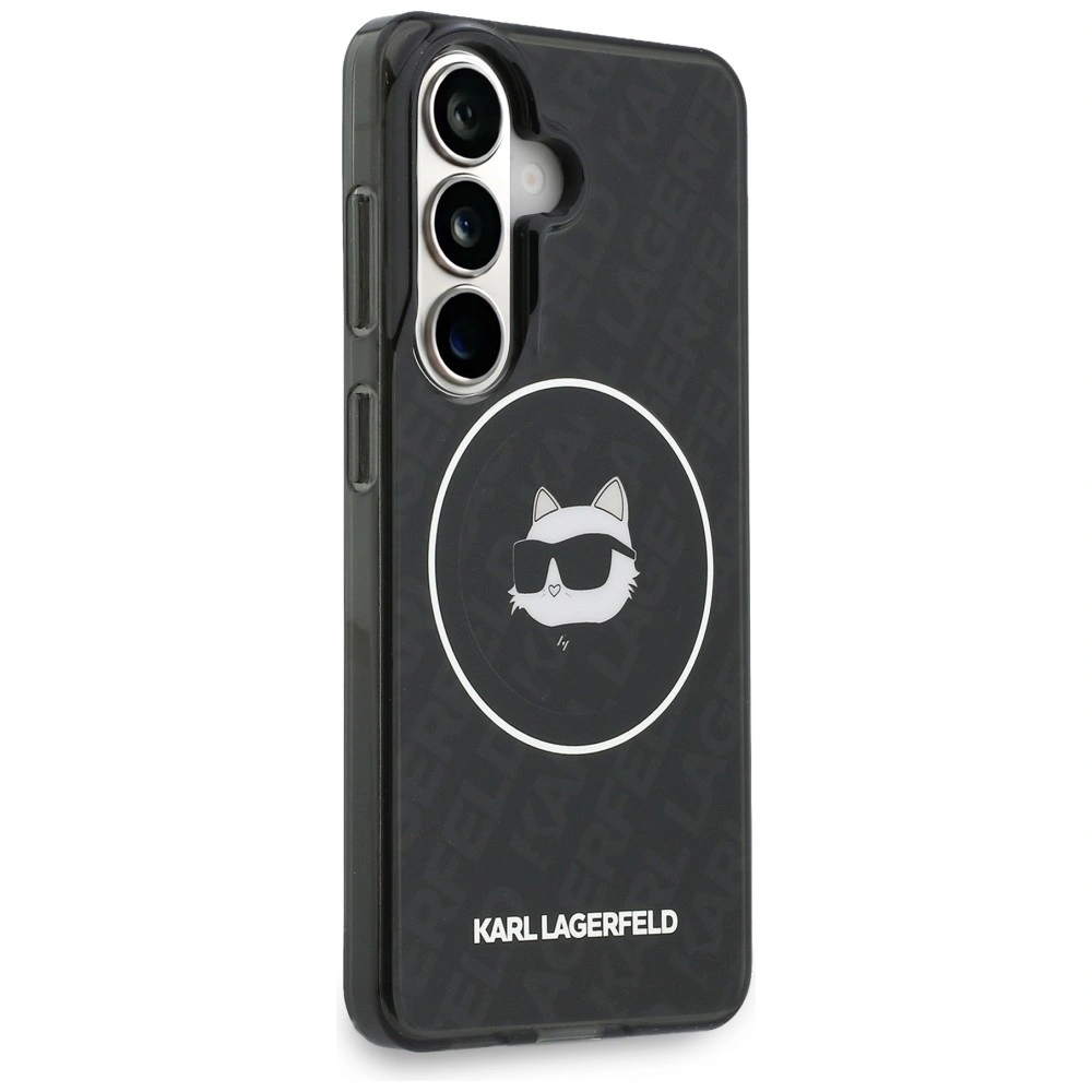 Kryt Karl Lagerfeld IML Repeated Choupette MagSafe Samsung Galaxy S26 black